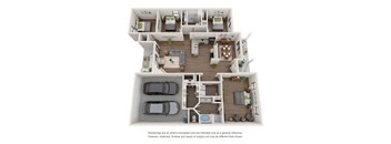 A floor plan of a house with a garage and a living room.