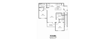 A floor plan for a two bedroom, two bathroom apartment.