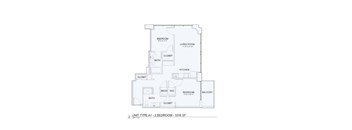 A floor plan of a 2 bedroom apartment with dimensions.