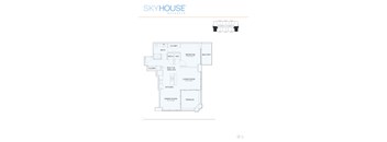 A floor plan for a Skyhouse Buckhead shows the layout of the rooms.