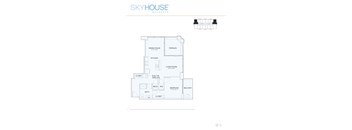 A floor plan of a Skyhouse Buckhead apartment.