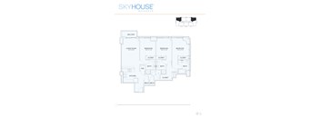 A floor plan of a Skyhouse Buckhead apartment layout.