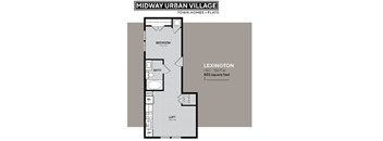 A floor plan for a townhouse in Midway Urban Village.