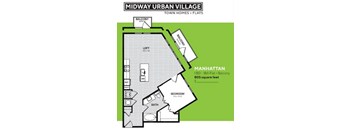 A floor plan for a townhouse in Midway Urban Village with a loft and balcony.