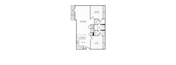 A floor plan of a house with a living room, dining room, kitchen, study, bathroom, and bedroom.
