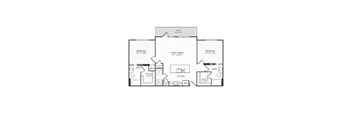 A floor plan of a house with three bedrooms, a living room, a dining room, a kitchen, a bath, a walk-in closet, and a patio/balcony.