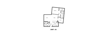 A drawing of a floor plan for a unit labeled A3.