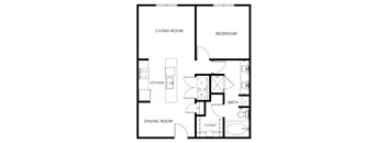 A black and white image of a floor plan for a house.