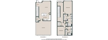 A floor plan of a two-story house with labeled rooms.