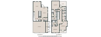 A floor plan of a two-story house with labeled rooms.
