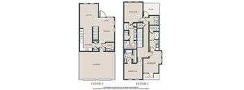 A floor plan of a two-story house with labeled rooms.