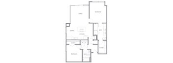 A black and white image of a house floor plan.