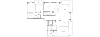 A floor plan of a house with labeled rooms such as bedroom, bath, kitchen, and living room.