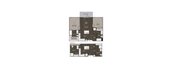 A floor plan of a house with a garage and a basement.