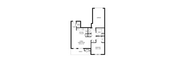 A black and white image of a house floor plan.
