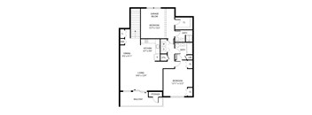 A black and white image of a floor plan for a house.