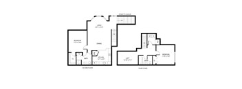 A black and white image of a floor plan for a house.