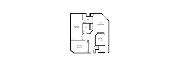 A black and white image of a floor plan for a home.