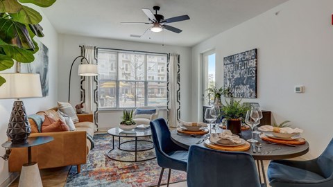 Open-concept living and dining area at The Artisan at Robinson