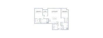 A floor plan of a two bedroom apartment.