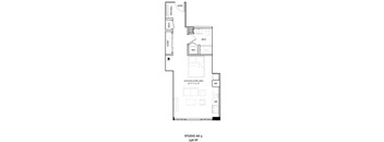 A floor plan of a Studio AS-3 apartment layout.
