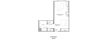A floor plan for a studio apartment is labeled "STUDIO BS-6 503 SF".