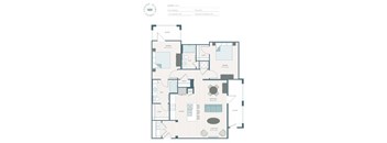 A floor plan of a house with labeled rooms such as "Kitchen" and "Bedroom".