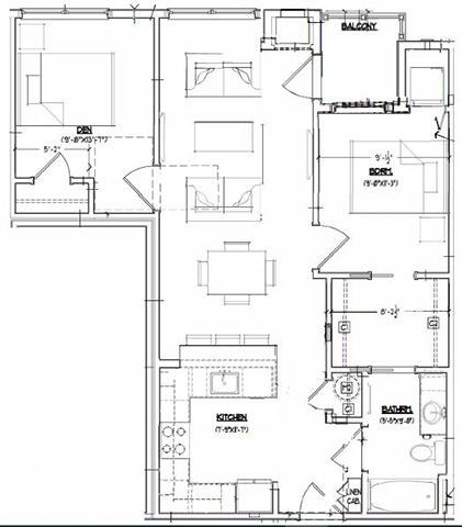 A black and white floor plan of a house with labeled rooms.