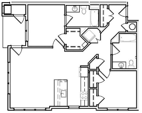 A black and white image of a floor plan for a house.