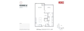 A floor plan for a residence with two bedrooms and two bathrooms.