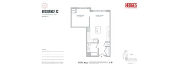 A floor plan for a residence with a bathroom and a bedroom.