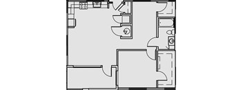A black and white image of a floor plan of a house.