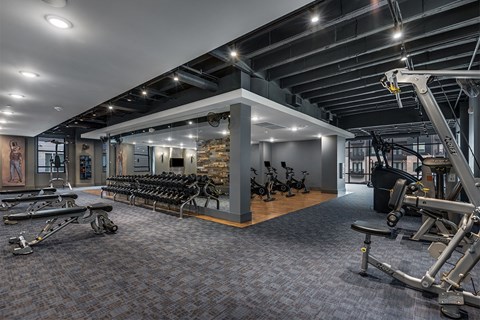 Large gym space at The Academic in Dallas Texas