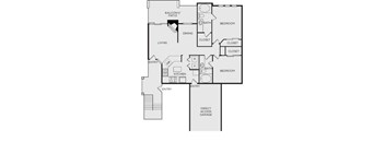 a floor plan of a house with a bedroom and a living room