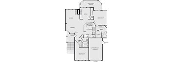 a floor plan of a small house with a bedroom and a living room