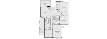 a floor plan of a house with a bedroom and a living room