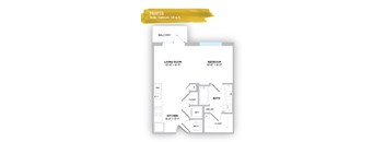 a floor plan of a house with a bedroom and a living room