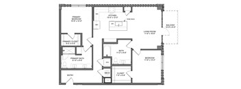 the floor plan of the second level of a house with a bedroom and a garage