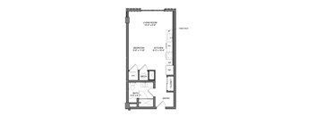 a floor plan of a unit with a loft