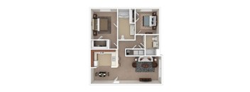 A floor plan of a house with a kitchen, living room, dining room, and bathroom.