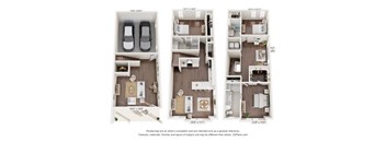 A set of three images showing different floor plans of a house.