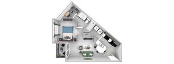 A floor plan of a house with a mechanical room and a living room.