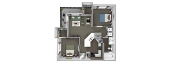 A floor plan of a house with a mechanical room labeled D.