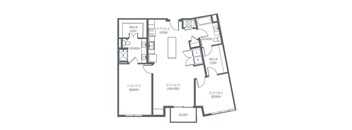 A black and white image of a house floor plan with a balcony.