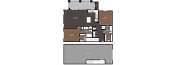 A floor plan of a house with labeled rooms such as "RELAX" and "COOK".