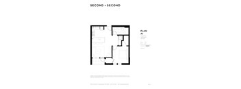 A black and white image of a floor plan for a Second + Second property.