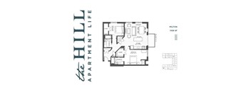 Floor plan for an apartment at The Hull Apartment Life.
