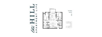 A floor plan for an apartment at The Hull Apartment Life.