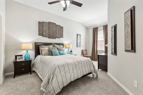 Primary bedroom at Towns at Chapel Hill in Plano Texas