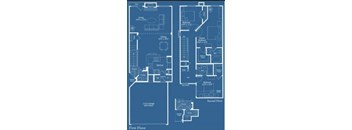 A blueprint of a house with a first and second floor.